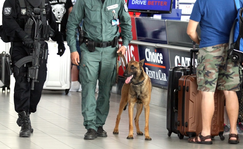 Reseförbud — tullkontroll med sökhund